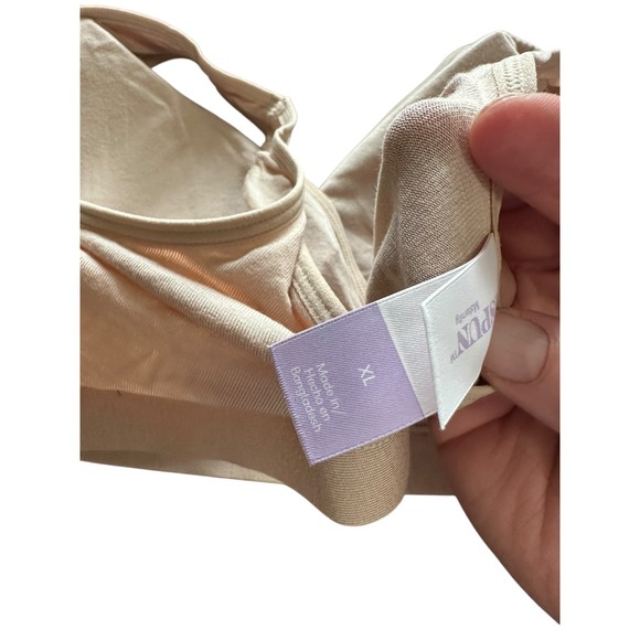JOYSFUN Maternity Nursing Bra Beige Wrap Front Wirefree Comfort XL - Picture 7 of 9